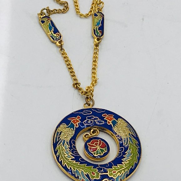 cloisonne Jewelry Vintage Cloisonne Pendant Necklace 22 Poshmark